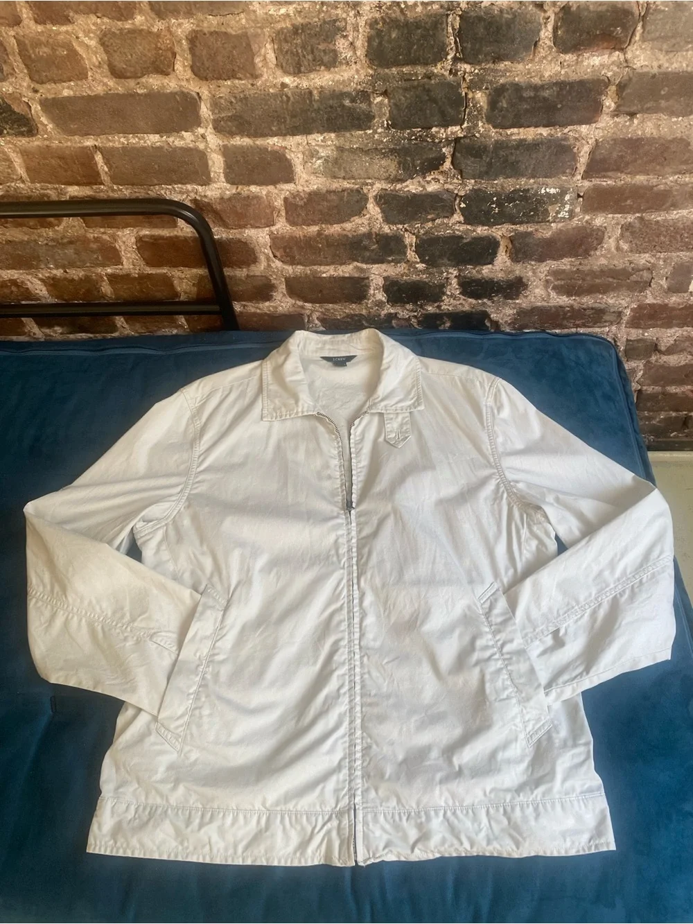 J.Crew Lightweight  Chore Jacket 100% Cotton Standing Collar Natural (ptp 22”) M